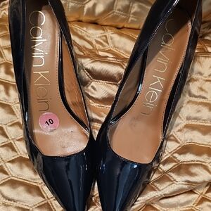 Calvin Klein Black Patent Leather Women's Shoes